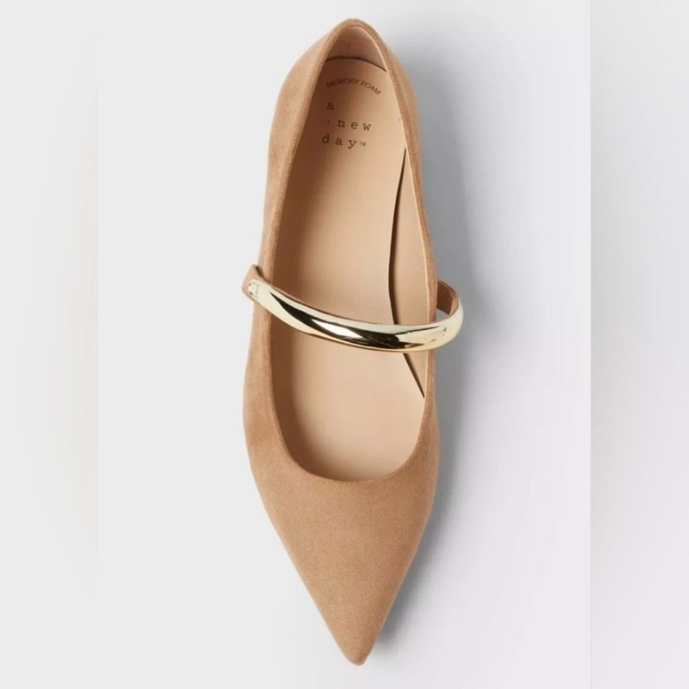 A New Day Cassidee Metal Mary Jane Flats with Memory Foam Insole Main Taupe